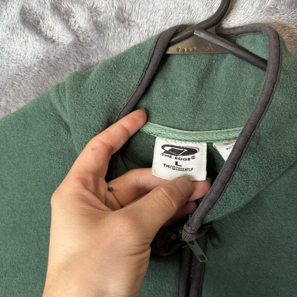 Vintage Y2K NFL New York Jets Green Vest Size Large The Edge Full Zip - Picture 3 of 8